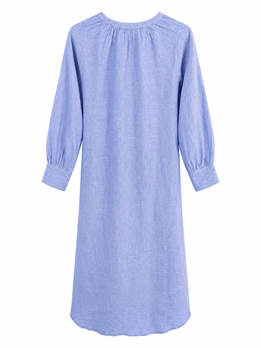 J. Crew Light Blue Linen V-Neck Tie-Waist Midi Dress - Picture 2 of 2